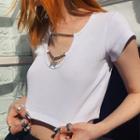 Chain Short-sleeve Cropped T-shirt