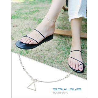 Triangle Pendant Silver Anklet