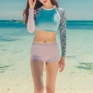 Set: Color Panel Rashguard + Bikini Bottom