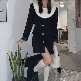 Long-sleeve Peter Pan Collar Cut-out Dress