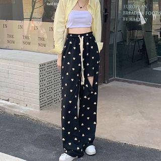 Heart Straight Leg Jeans Black - One Size