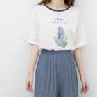 Round-neck Plant Print Short-sleeve Top