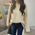 Hooded Knit Top Cream - One Size