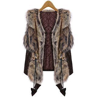 Faux Leather Panel Vest