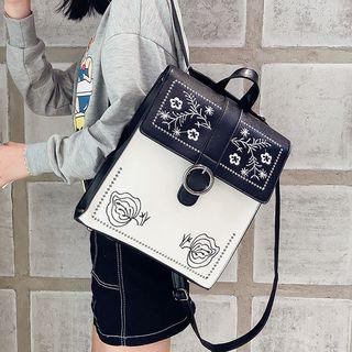 Set: Embroidered Backpack + Crossbody Bag
