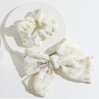 Floral Print Bow Hair Clip / Scrunchie