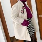 Notched-lapel Boxy Corduroy Blazer Ivory - One Size