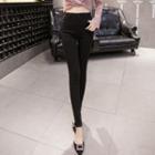 Lace Trim High-waist Leggings