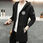Patch Embroidered Hooded Long Jacket