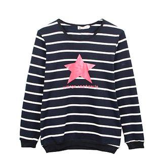 Star Print Striped Pullover