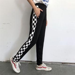 Checked Panel Sweatpants