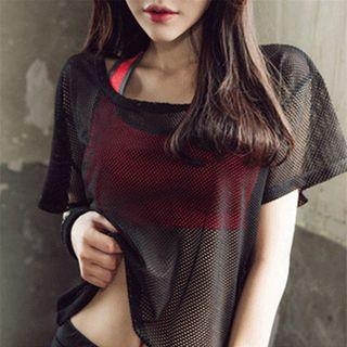 Short-sleeve Mesh Sports Top