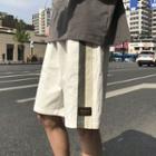 High-waist Striped Color-block Wide Leg Shorts