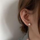 Bar Sterling Silver Faux Pearl Earring