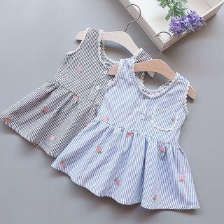 Floral Embroidered Spaghetti-strap Sleeveless Dress