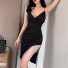 Spaghetti Strap Metal Fringe Sheath Dress