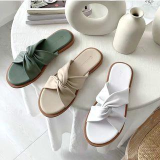 Knotted Faux Leather Sandals