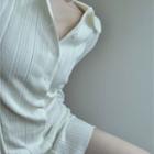 Long-sleeve Button Mini Sheath Knit Dress As Shown In Figure - One Size