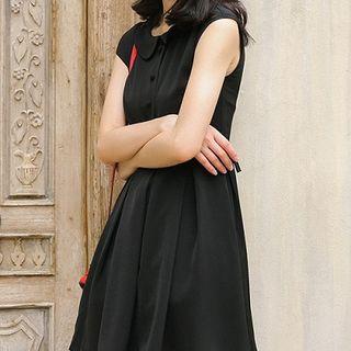 Plain Peter-pan Collar Short-sleeve Dress