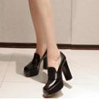 High Heel Brogue Loafers