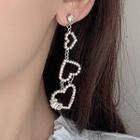 925 Sterling Silver Cz Heart Dangle Earring 1 Pair - S925 Silver - One Size