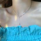Star Faux Pearl Y Alloy Necklace 1 Piece - Necklace - Gold - One Size