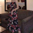 Flower Print Strapless Dress
