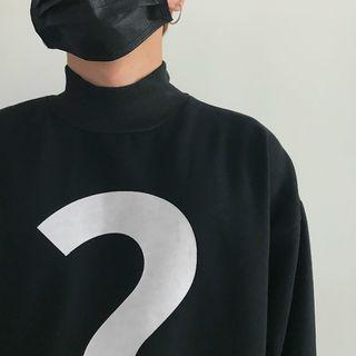 Mock Neck Question Mark Sweatshirt