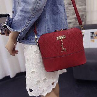 Faux-leather Deer Charm Cross Bag