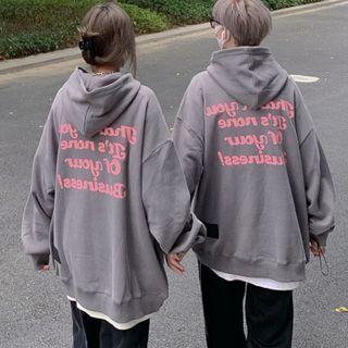 Lettering Skeleton Print Hoodie