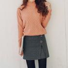 Chevron Stripe Mock Neck Sweater