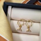 Mermaid Tail Drop Earring 1 Pair - S925 Silver - Gold - One Size