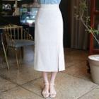 Slit-detail Long H-line Skirt