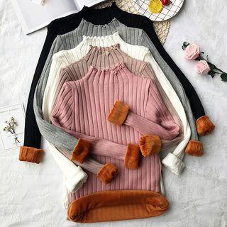 High-neck Fleece-lined Sweater