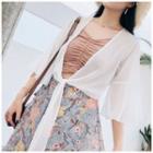 Bell-sleeve Tie-front Chiffon Jacket
