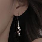 Rhinestone Star Threader Earring Star Zircon Earring - Rose Gold - One Size