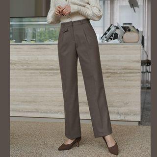 Flap Wide-leg Dress Pants