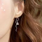 925 Sterling Silver Swirl Bead Dangle Earring