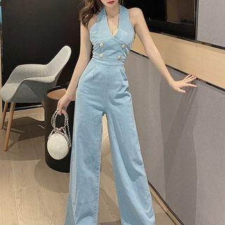 Denim Sleeveless Jumpsuit