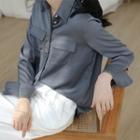 Pocket Detail Shirt Gray - One Size