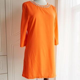 Embellished Elbow-sleeve Dress