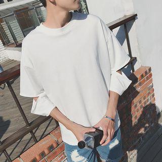 Slashed Elbow-sleeve T-shirt