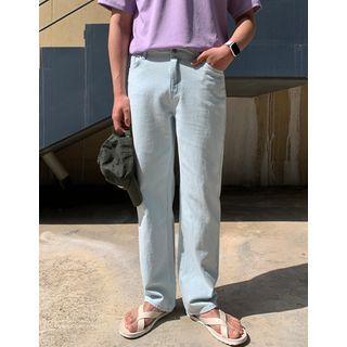 Linen Blend Straight-leg Jeans