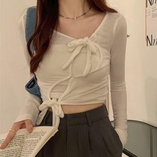 Set: Plain Strappy Camisole+plain Cardigan