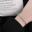 Chunky Chain Sterling Silver Open Bangle Silver - One Size