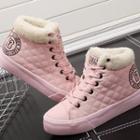Fleece Lined Quilted High Top Sneakers