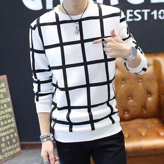 Fleece-lined Check Pullover