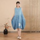 Indigo Dyed Sleeveless Dress