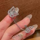 Butterfly Rhinestone Cuff Earring 1 Pc - Butterfly Earring - Silver - One Size