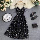 Sequin Star Shoulder-tie A-line Dress